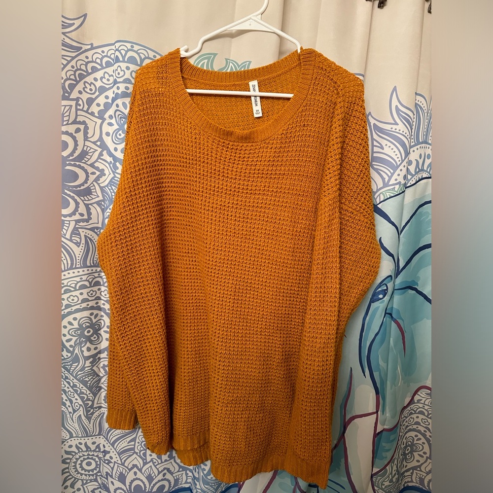 Zenana Premium Mustard Yellow 3x knit sweater